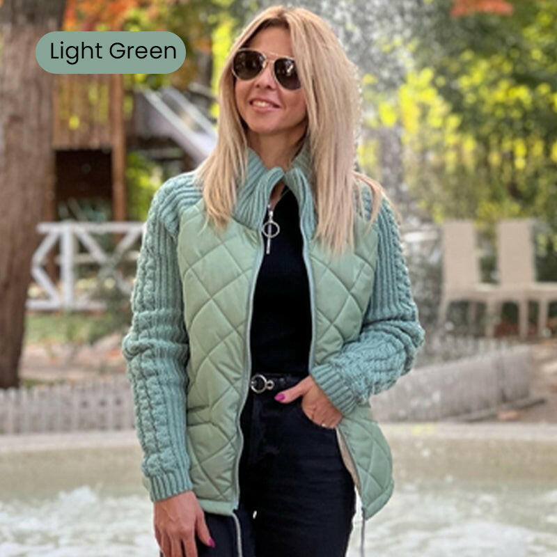 🎁 Hot Sale 40% OFF 🔥2025 New Women's Knit Patchwork Puffy Jacket