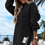 🔥Hot Promotion 49% OFF🔥Casual Long Sleeve Zipper Slit Oversized Sweatshirt