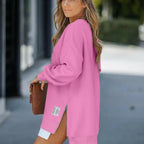 🔥Hot Promotion 49% OFF🔥Casual Long Sleeve Zipper Slit Oversized Sweatshirt