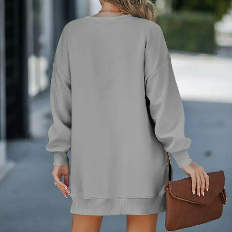 🔥Hot Promotion 49% OFF🔥Casual Long Sleeve Zipper Slit Oversized Sweatshirt