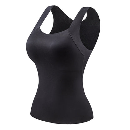 Women’s U Neck Thermal Tank Tops with Built-In Bra