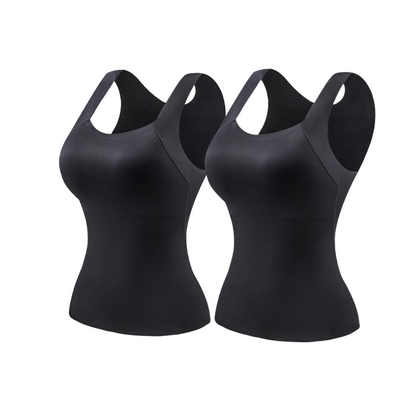 Women’s U Neck Thermal Tank Tops with Built-In Bra