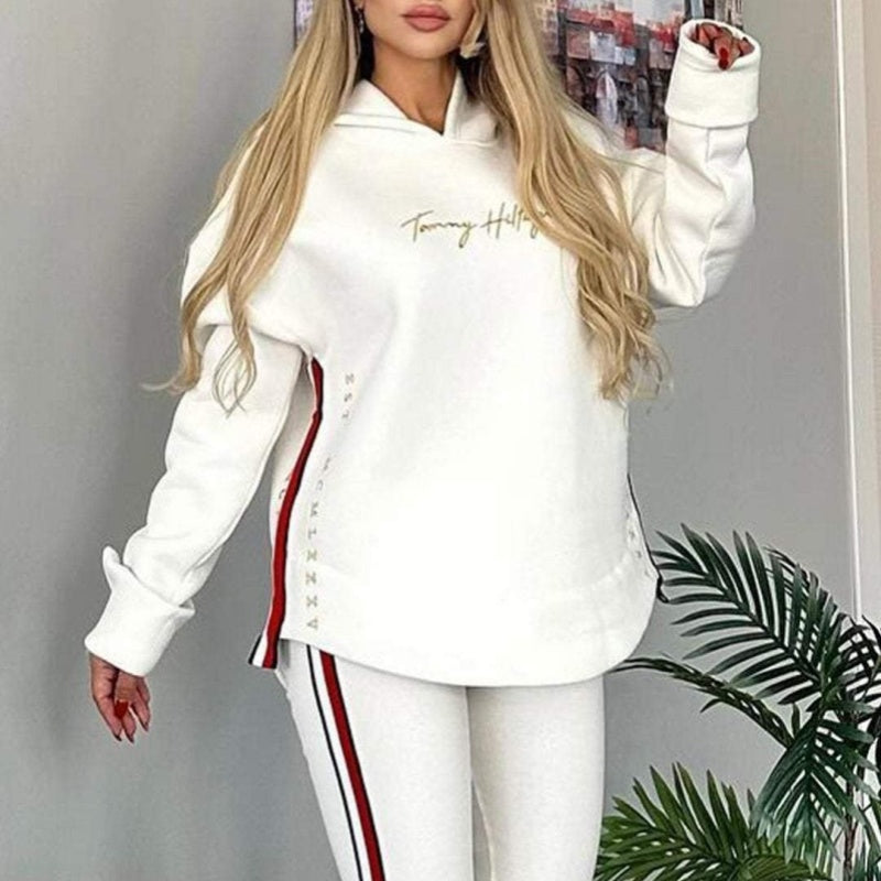 🔥2025 New Arrival - 50% OFF🎉Women's Long-Sleeve Striped Casual Hooded Top & Pant