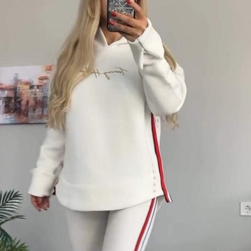 🔥2025 New Arrival - 50% OFF🎉Women's Long-Sleeve Striped Casual Hooded Top & Pant