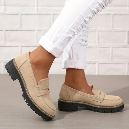 Comfortable chunky loafers for women with platform