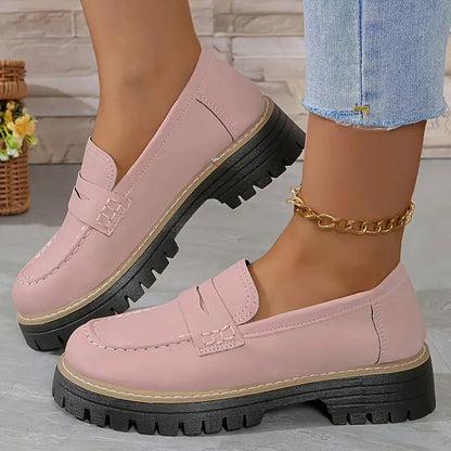 Comfortable chunky loafers for women with platform