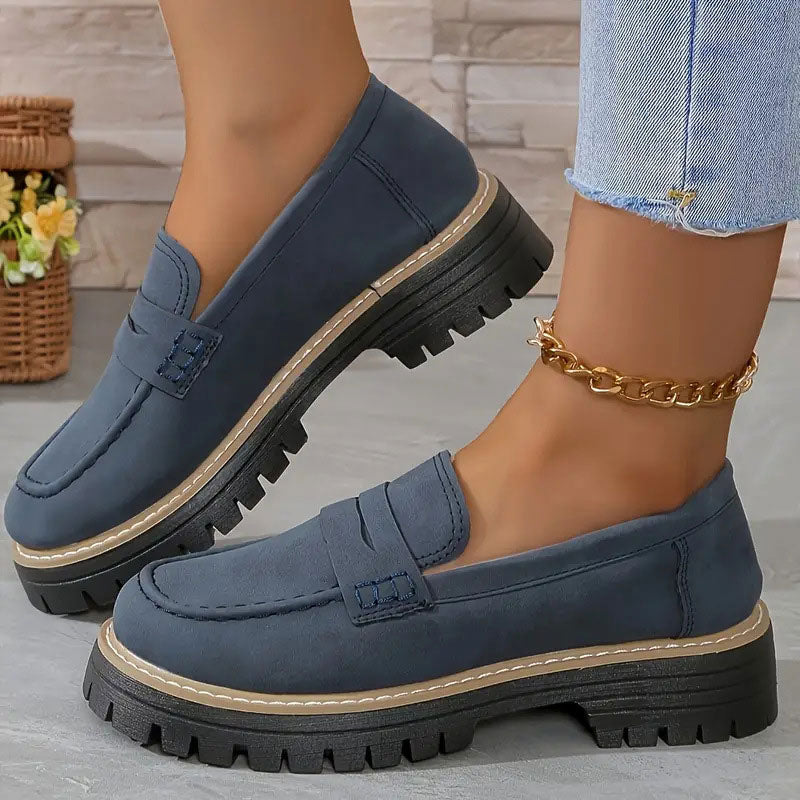 Comfortable chunky loafers for women with platform