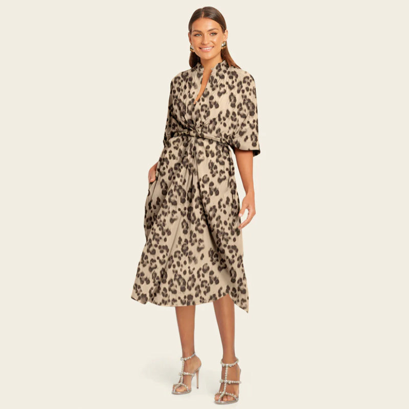 Loose Leopard Pattern Lightweight Dress