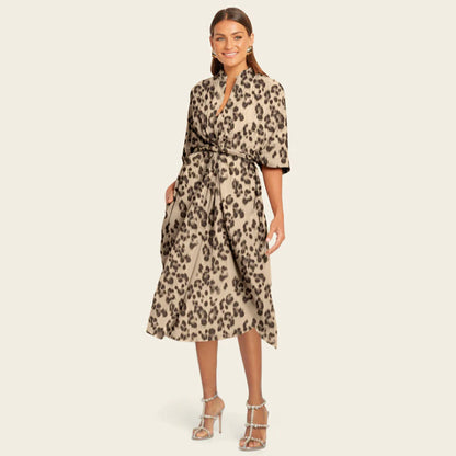 Loose Leopard Pattern Lightweight Dress