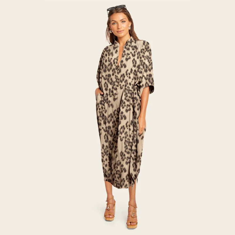 Loose Leopard Pattern Lightweight Dress