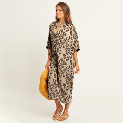 Loose Leopard Pattern Lightweight Dress