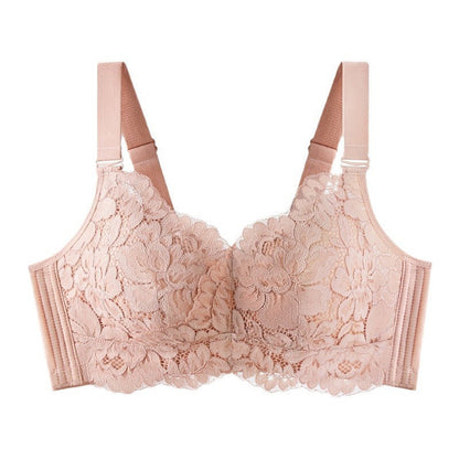 Breathable Full Cup Lace Minimizing Bra with Adjustable Straps