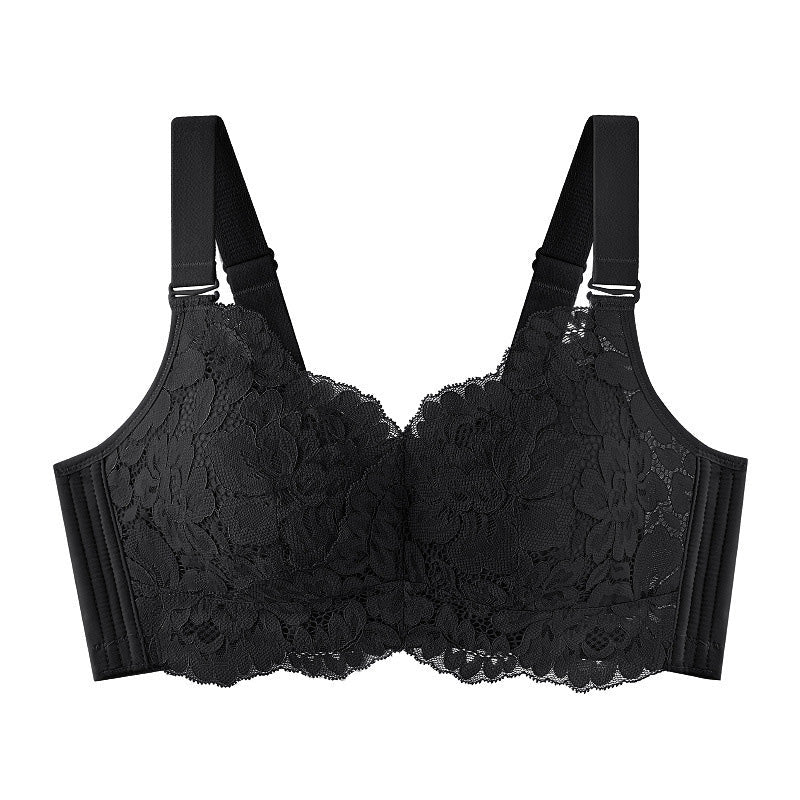 Breathable Full Cup Lace Minimizing Bra with Adjustable Straps