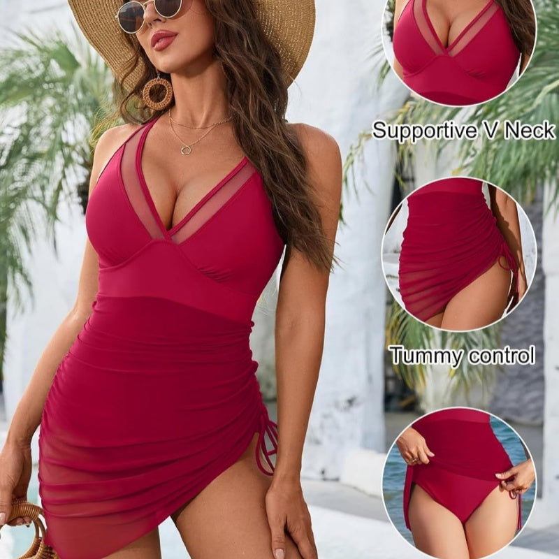 💥Last Day Special Sale 50% OFF💃Slimming Mesh Sheer Sarong Wraps Swimsuit