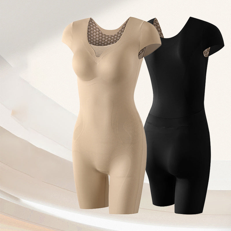 Women's Short Sleeve Bra Free Shapewear Bodysuit