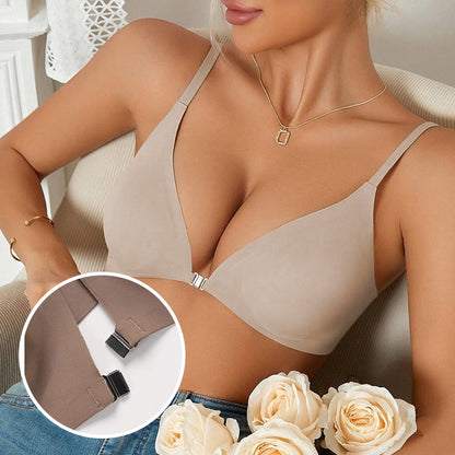 Seamless Wire-Free Vest Style Plus Size Front Buckle Bra