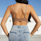 Seamless Wire-Free Vest Style Plus Size Front Buckle Bra