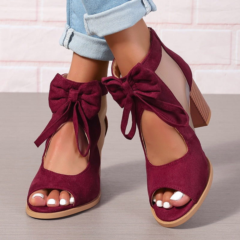 🌸Women’s Bow Open-Toe Chunky Heel Sandals💐