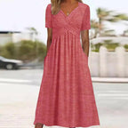 Women’s V-Neck Short Sleeve Long Dresses