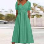 Women’s V-Neck Short Sleeve Long Dresses