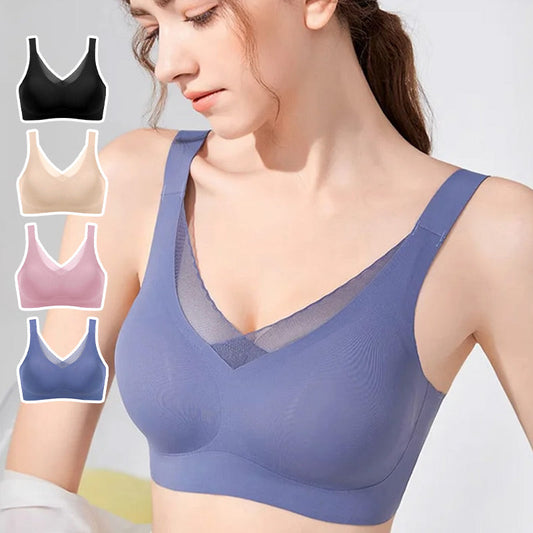 3D Stretchy Seamless Wireless Bra with Silicone Pads