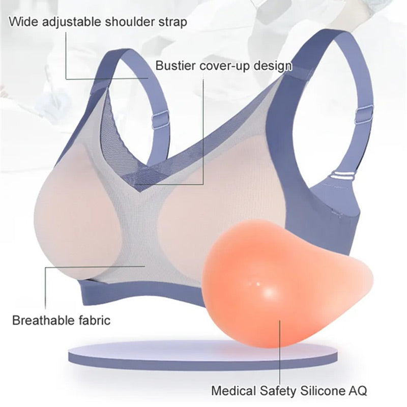 3D Stretchy Seamless Wireless Bra with Silicone Pads