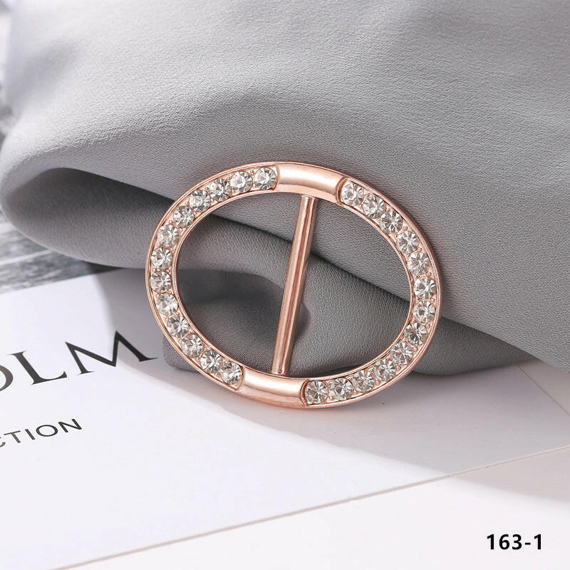 Fashion Silk Scarf  Brooch Buckle