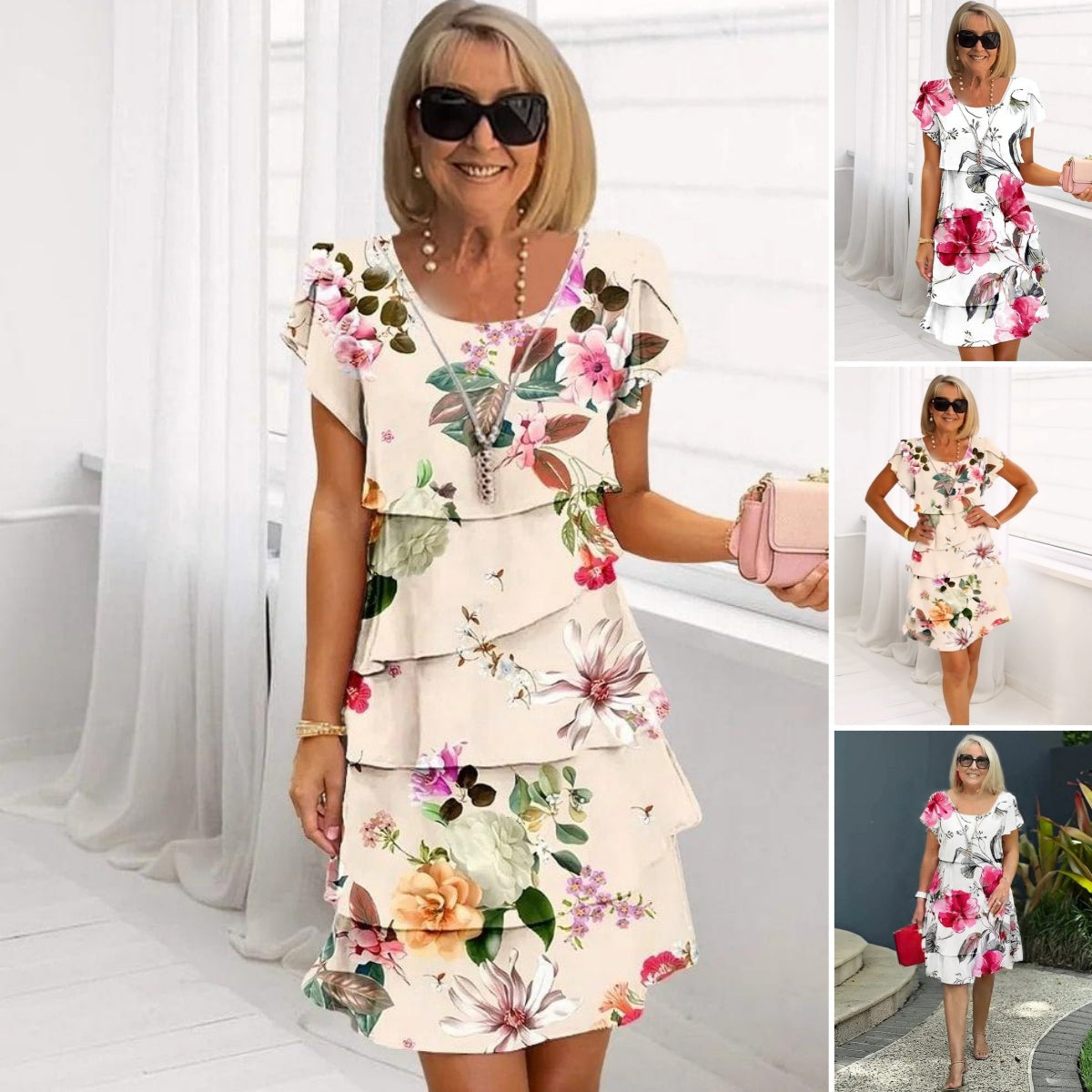 🌸Spring Specials🌸 Multi-plant Floral Print Cascade Dress