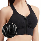 Women's Front Zipper Shockproof Support Sports Bra