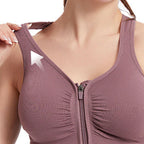 Women's Front Zipper Shockproof Support Sports Bra