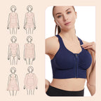 Women's Front Zipper Shockproof Support Sports Bra