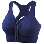 Women's Front Zipper Shockproof Support Sports Bra