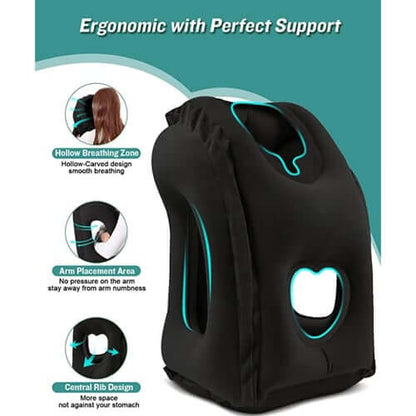 🔥Last day 48% off 🔥leosporr Inflatable Travel Pillow——45° Ergonomic Inflatable Travel Pillow | Neck & Arm Support for Airplane Sleep, Office Naps & Long Trips