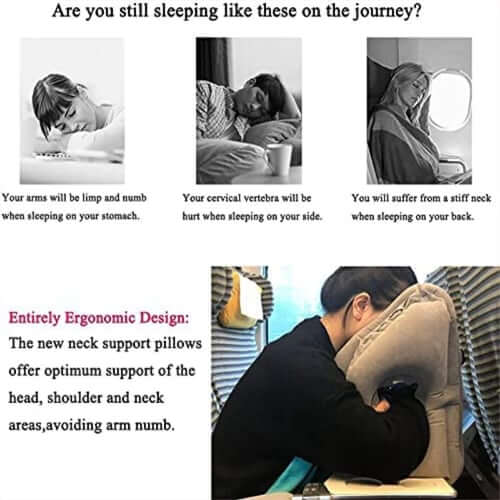 🔥Last day 48% off 🔥leosporr Inflatable Travel Pillow——45° Ergonomic Inflatable Travel Pillow | Neck & Arm Support for Airplane Sleep, Office Naps & Long Trips