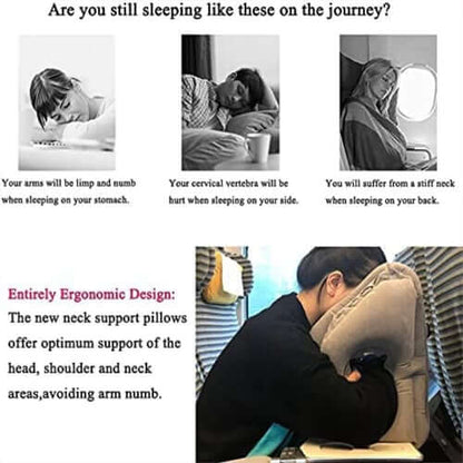 🔥Last day 48% off 🔥leosporr Inflatable Travel Pillow——45° Ergonomic Inflatable Travel Pillow | Neck & Arm Support for Airplane Sleep, Office Naps & Long Trips