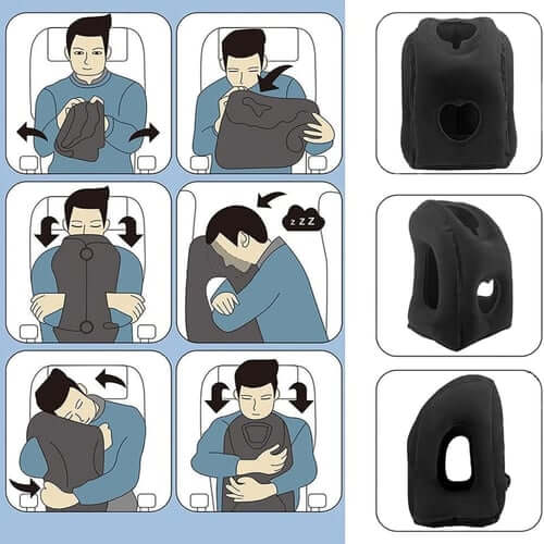 🔥Last day 48% off 🔥leosporr Inflatable Travel Pillow——45° Ergonomic Inflatable Travel Pillow | Neck & Arm Support for Airplane Sleep, Office Naps & Long Trips