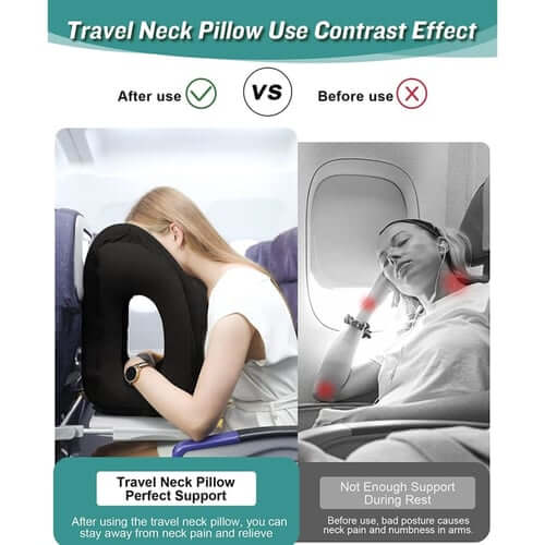🔥Last day 48% off 🔥leosporr Inflatable Travel Pillow——45° Ergonomic Inflatable Travel Pillow | Neck & Arm Support for Airplane Sleep, Office Naps & Long Trips