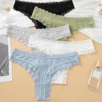 Women’s Soft Lace Trim Bow Panties
