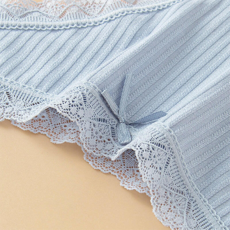 Women’s Soft Lace Trim Bow Panties