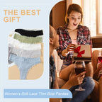 Women’s Soft Lace Trim Bow Panties