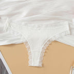 Women’s Soft Lace Trim Bow Panties