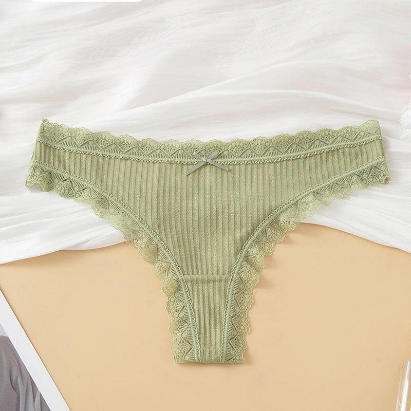 Women’s Soft Lace Trim Bow Panties