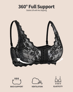 Women's 3D Support Front Closure Lace Lingerie