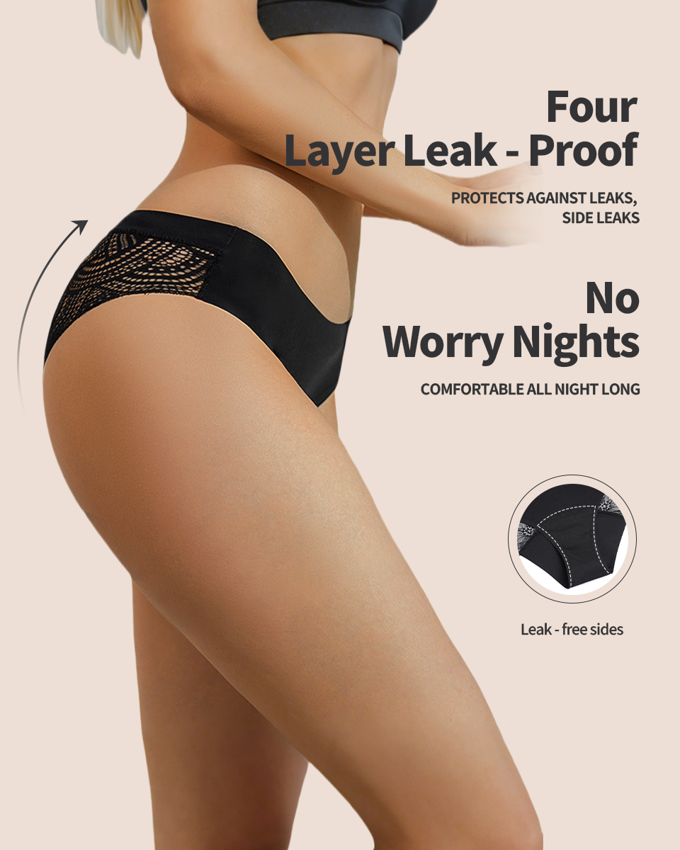 Women's Sexy Lace 4-Layer Leakproof Period Panties