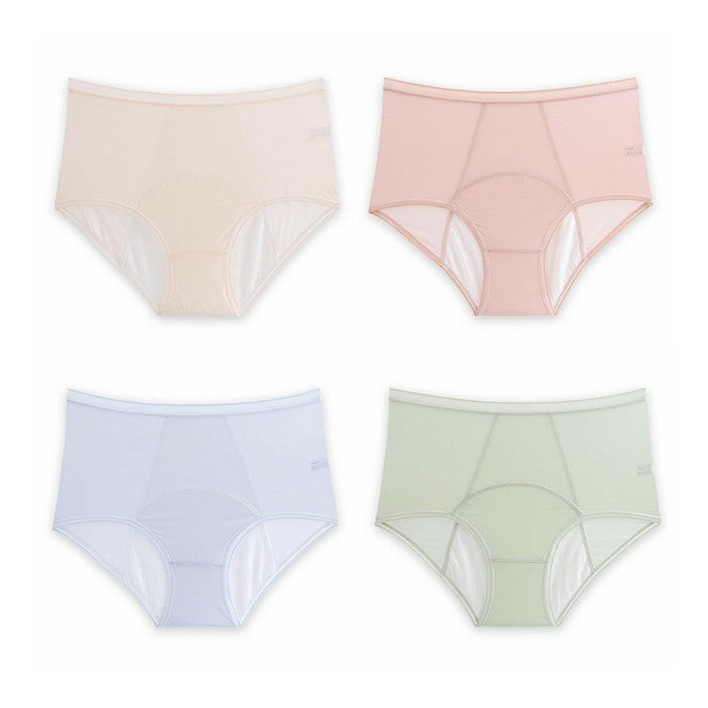 Plus Size High Waist Leak Proof Ice Silk Panties