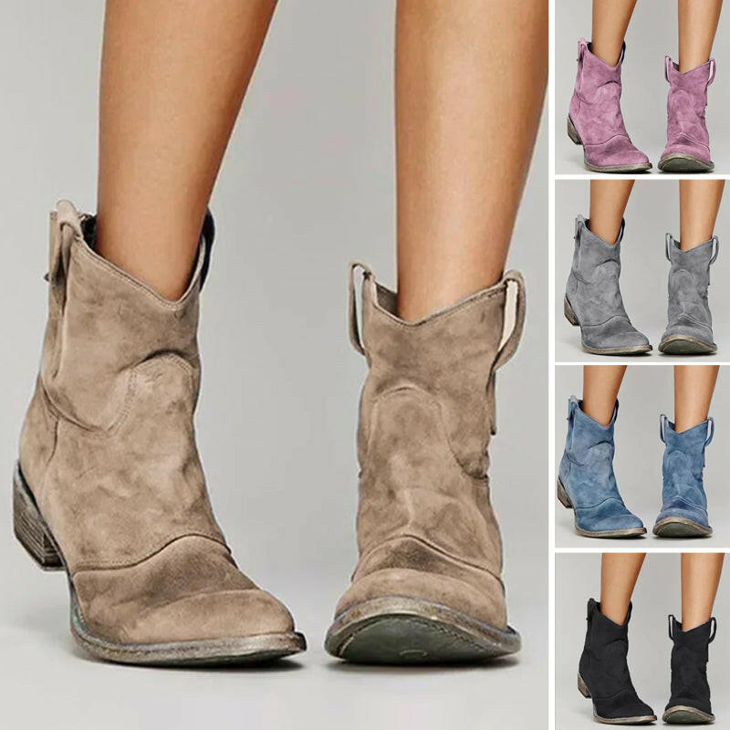 💥Comfortable Women's Ankle Boots Made Of Synthetic Suede