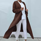 🌟 Women's Long Sleeve Open Front Cardigan – Irregular Drape Design, Casual Loose Layering Essential 👗