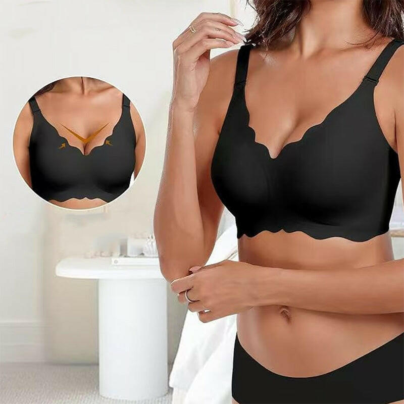 Deep V Plunge Push-up Wirefree Seamless Bra