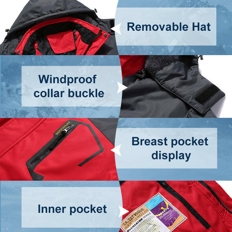 Unisex Waterproof Ski Jacket - Slim & Relaxed Fit Options, Multi Pockets