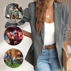 Elegant Soft Solid Color Lapel Buttons Jacket